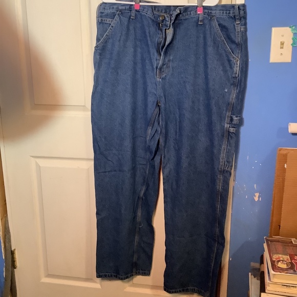 MEN’S RK BRAND BLUE CARPENTER JEANS SIZE 42X31 - Picture 3 of 16